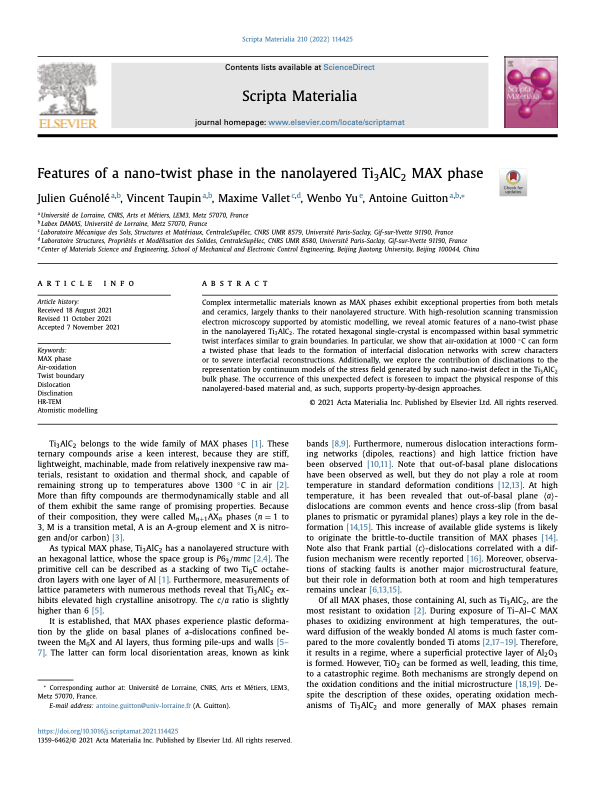 Guenole et al. Scripta Materialia 2022